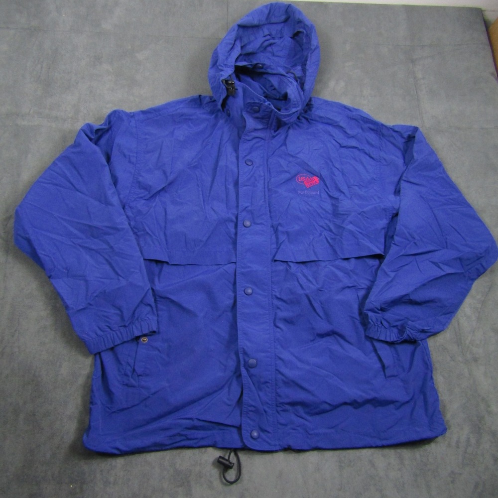 Lands' End Jacket Mens M Blue USA 1000 Miglia Participant Windbreaker Nylon